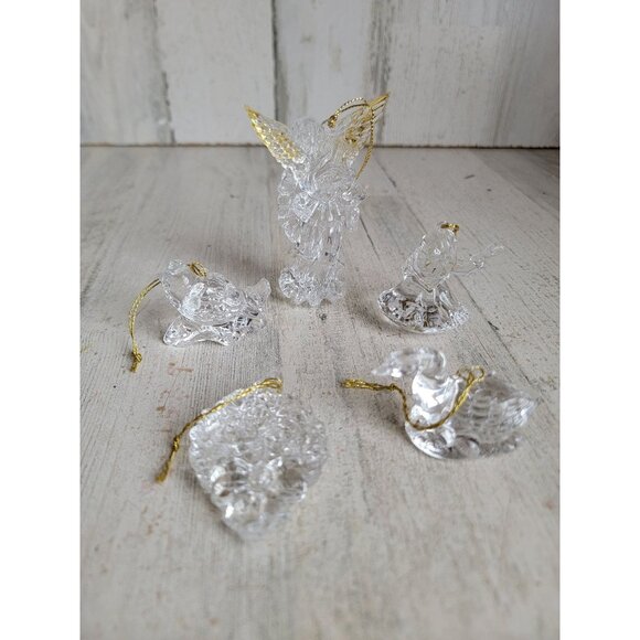 Plastic crystal angel goose wreath ornament cherub Xmas set - Picture 1 of 9